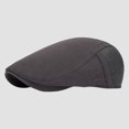 thumbnail image 2 of Comfortable Men's Cotton Newsboy Cap Flat Hat Classic Herringbone Pattern Adjustable Fit for Golf Cabbie Driving Daily Wear (Dark Gray), 2 of 8