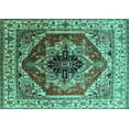 thumbnail image 1 of Ahgly Company Indoor Rectangle Persian Turquoise Blue Traditional Area Rugs, 8' x 12', 1 of 4