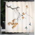thumbnail image 3 of Ambesonne Japanese Shower Curtain, Coral Hues Cherry Blossoms, 69"Wx70"L, Slate Blue, 3 of 4