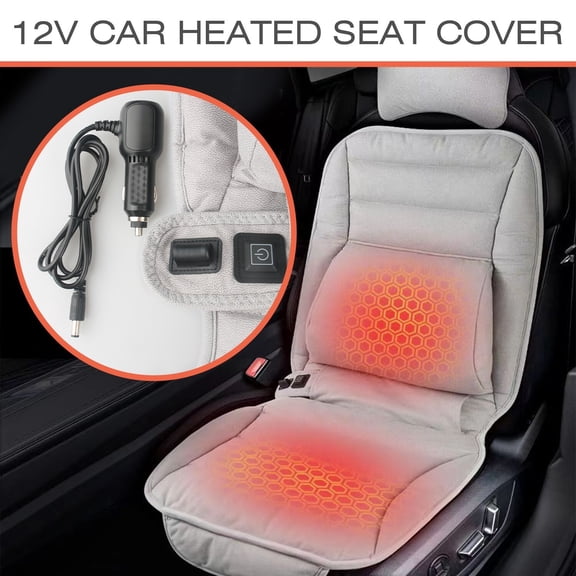 Best Christmas Gift Car Heated Seat Covers with Lumbar Support Warming Cushion