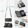 thumbnail image 5 of Compatible with Samsung Galaxy S23 Plus S23+ 5G Zipper Wallet Phone Case Tempered Glass Screen Protector Crossbody Lanyard Strap Flip Card Holder Slot Cell Cover for S23plus 23S +S 23 23+ Women Black, 5 of 9