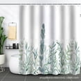 thumbnail image 1 of Bathroom curtain, green plant shower curtain, waterproof and mildew-proof, 3D digital printing forest bath curtain partition, no drilling required, 29.90*180, 1 of 1