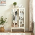 thumbnail image 4 of Kepooman Curio Cabinet, Display Case, Display Cabinet,2 Doors Curio Cabinet with Tempered Glass Doors, Curio Cabinets with Mirrored Back Panel,White, 4 of 14