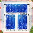 thumbnail image 6 of Kitchen Curtains Blue Snowflakes Ball Christmas Glitter Valances and Window Curtains 3 Pcs Set Snow Xmas Diamond Star Winter Short Tier Curtain for Room Treatment Small Kitchen Window Decor, 6 of 7