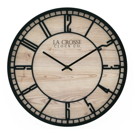 La Crosse Clock 11.5" Barrow Black Contemporary Analog Quartz Wall Clock, 404-3629