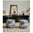 thumbnail image 3 of Tabouret de Coiffeuse Rond Moderne Rembourré avec Dossier en T, Tissu à Imprimé Animal Vintage et Roulettes Pivotantes à 360° - Noir et Blanc, 3 of 5