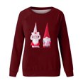 thumbnail image 4 of Qiopertar Mode Femmes Imprimé Col Rond Pull Tops Manches Longues Blouse Confortable Chandail en Molleton Offres de la Semaine Liquidation Moins de 5$ jusqu'à 90 % de Réduction, 4 of 4
