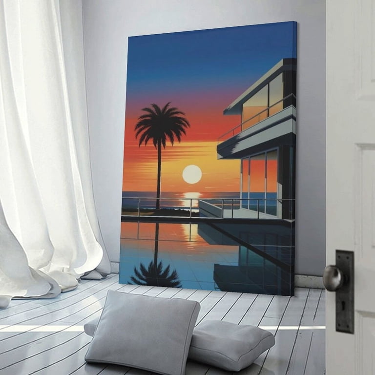 Hiroshi Nagai Tropical Modern City Landscape Framed Wall Art