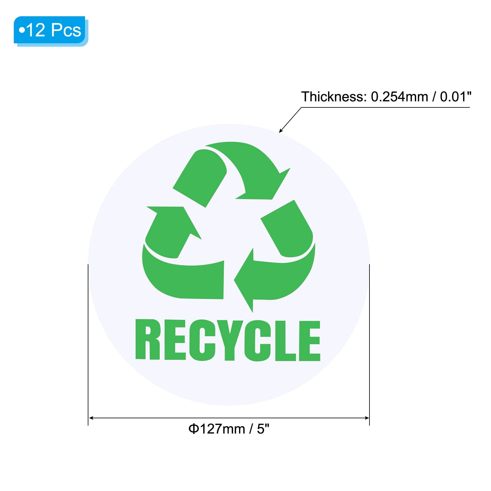 Unique Bargains Recycle Trash Sticker Bin Labels Self-Adhesive Garbage Sign Decals White