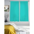 thumbnail image 4 of Turquoise Semi Sheer Window Curtains 63 Inches Long, Modern Pure Turquoise Rod Pocket Voile Silky Chiffon Curtain Light Filtering Drapes for Living Room, Kitchen, Bedroom, 52"x63", 2 Panels, 4 of 9