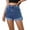 *2-Blue, variant on Women's Drawstring Ripped Denim Shorts,Rolled Hem Washed Jean Shorts For Women,Ladies Summer High Waist Washed Shorts with Pockets,Khaki,S-2XL