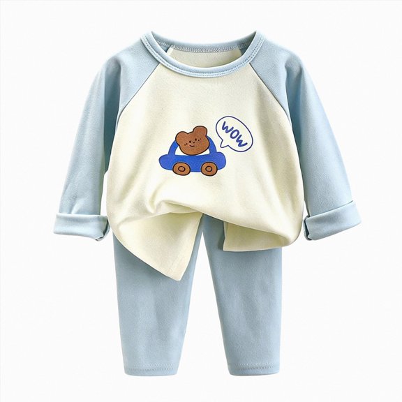 NIEWTR Fall Outfit For Toddler Boy Girl Long Sleeve Bear Sweatshirt Pant Sets Winter Pullover Clothes Kids Casual Outfit Set
