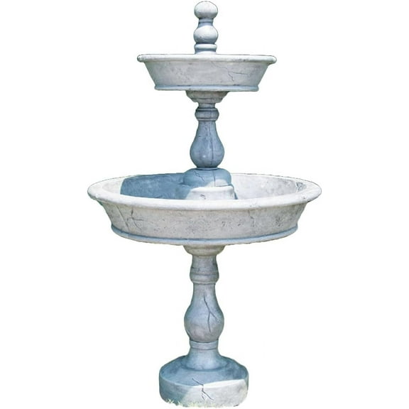 Solid Rock Stoneworks 2 Tier Basin Fountain - 79" Tall - Pre Aged