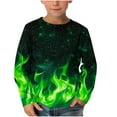 thumbnail image 2 of ZOYOEN Boys Graphic T Shirts- Crewneck Soft Casual Long Sleeve Kids Fashion Tops Green Size 11-12 Years, 2 of 5