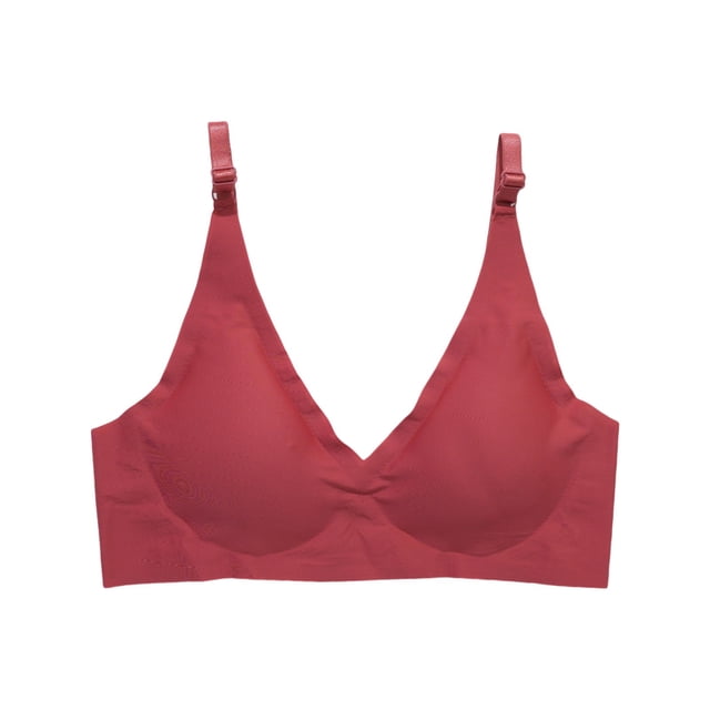 Sous-vêtements à Rayures Douces en Gelée Sans Marque pour Femmes Sans Anneau Bretelles Doubles Fixes Quatre Boucles Rassemblées pour Collecter par Pass Anti-Affaissement