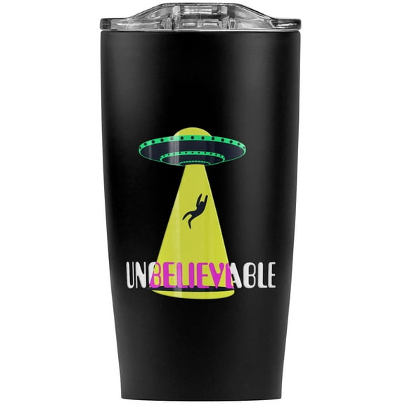 Unbelievable Alien Believe Ufo Flying Stainless Steel 20 oz Travel Tumbler, Vacuum Insulated & Double Wall with Leakproof Sliding Lid | Great for Coffee/Hot Drinks and Cold Beverages