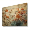 thumbnail image 2 of Designart "Glowing Embers Maple Trees wall art II" Floral Print on Natural Pine Wood, 2 of 5
