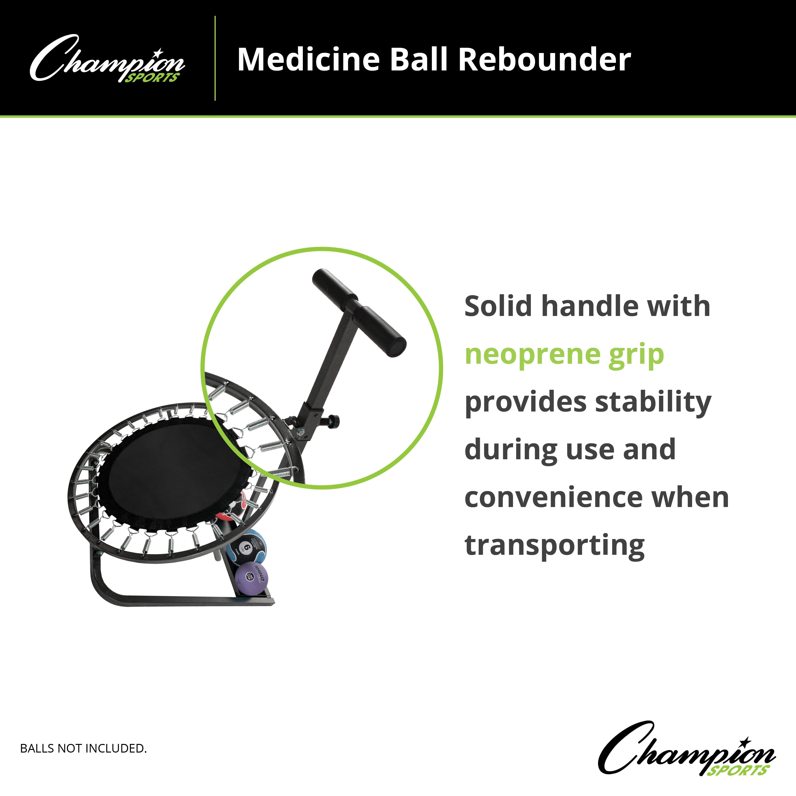 Champion Sports Medicine Ball Rebounder – Adjustable Angle, Steel Frame, Neoprene-Grip Handle, Rehab, Home, Gym Workout, 36"L x 39"W x 42"H, 28"D, Balls Sold Separately