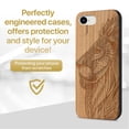 thumbnail image 2 of Case Yard Wooden Case Outside Soft TPU Silicone, Slim Fit Shockproof Wood Protective Phone Cover for Girls Boys Men and Women, Supports Wireless Charging Tribal Lioness Design case for iPhone-SE, 2 of 7