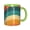 Green, variant on Flowers Pink Bloom Coffee Mug Fun Custom Ceramic Mugs 11oz Pink