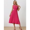 thumbnail image 2 of DARING DIVA Pleated One Shoulder Sleeveless Cocktail Dress XS Hot Pink, 2 of 6