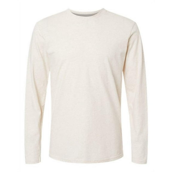 LAT Men's Long Sleeve Fine Jersey Tee, Natural Heather, 4X-Large