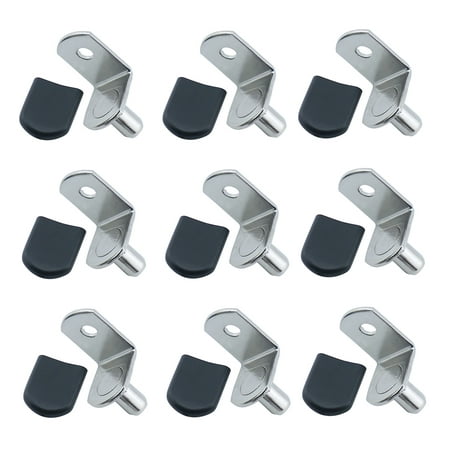 

50pcs Right Angle Bracket Corner Brace Joint Steel Shelf Support L Shape Connector Fixed Holder with Pin and Cover (Silver)