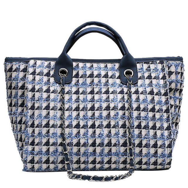 Bolso de mano para mujer, bolso cruzado de pata de gallo de gran capacidad a la moda