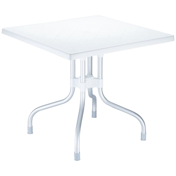 Compamia Forza 31" Square Folding Patio Dining Table in White