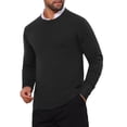 thumbnail image 4 of SUDADERA DE PULLOVER DE PUNTO SUAVE DE MANGA LARGA Y CUELLO REDONDO CLÁSICO PARA HOMBRE EN COLOR NEGRO, 4 of 6