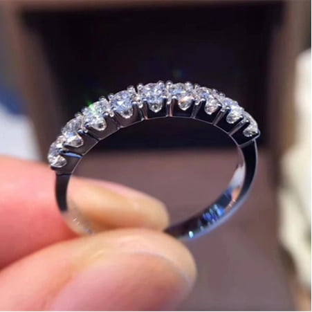 Anillos de joyería de moda CC para mujer, dijes de Zirconia cúbica, compromiso de boda nupcial, anillo de Color oro blanco, triangulación de envío Tan Jianjun unisex