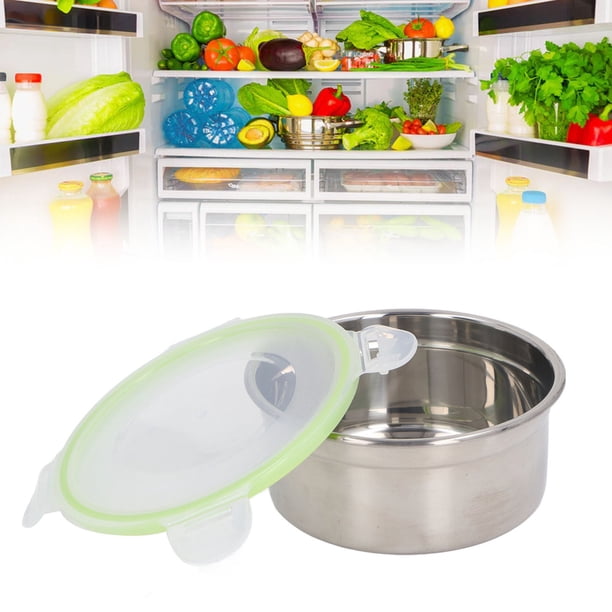 Contenedores de Almacenamiento de Alimentos, Redondo Redondo de Acero inoxidable con tapa Hermética, Lonchera A Prueba de Fugas, Almacenamiento de Alimentos O