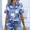 thumbnail image 6 of Minjewel Women's Short Sleeve Satin Blouse Silk Tops Button Down Shirts Business Casual Work Office Wear Dressy Chic Tops,Blue,M, 6 of 8