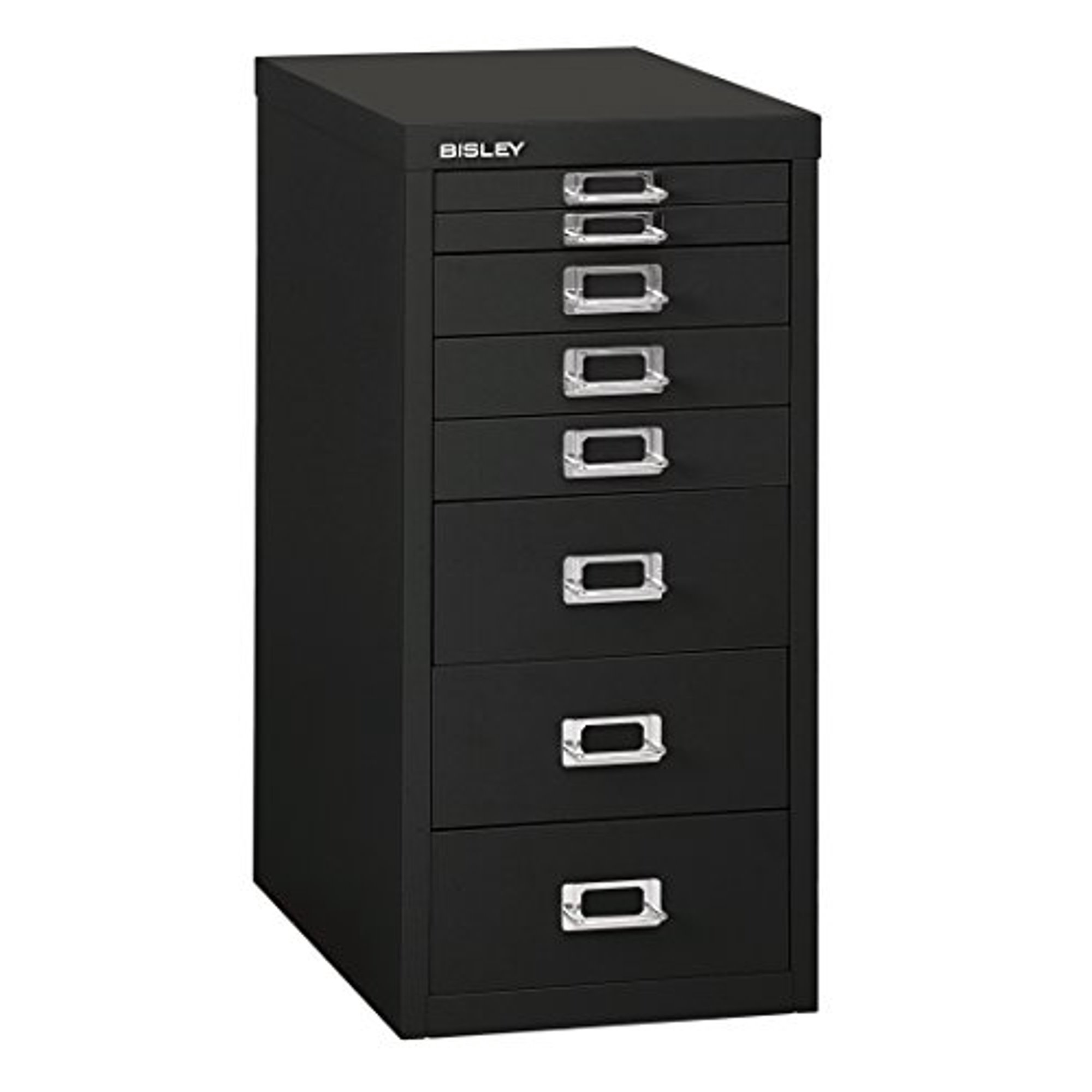 Bisley 8 Drawer Steel Under Desk Multidrawer Storage Black Md8
