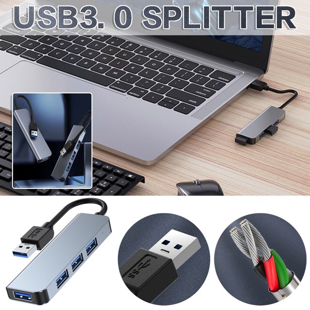 Daisyyozoid Wholesale Hi-Speed 4 Port USB 3.0 Multi HUB Splitter Expansion For Desktop PC Laptop Adapter