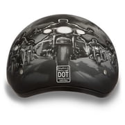 DAYTONA DOT Slim Line Skull Cap 1/2 Half Motorcycle Helmet Graphics 21 Styles
