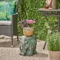thumbnail image 2 of GDF Studio Irma Outdoor 11.25 inches Lightweight Concrete Garden Stool, Copper Patina Elephant, 2 of 5