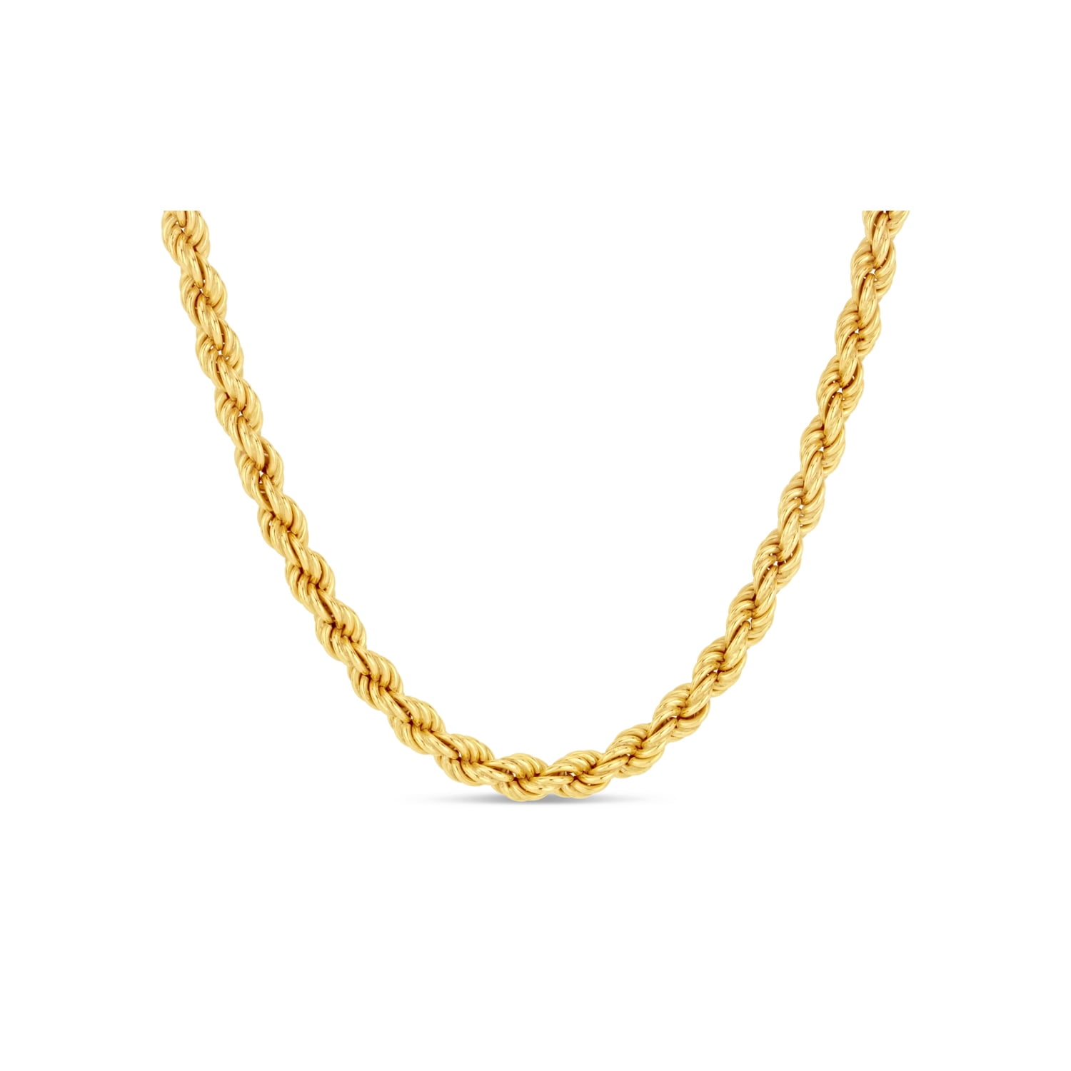 18k Gold Over Sterling Silver Mens Rope 