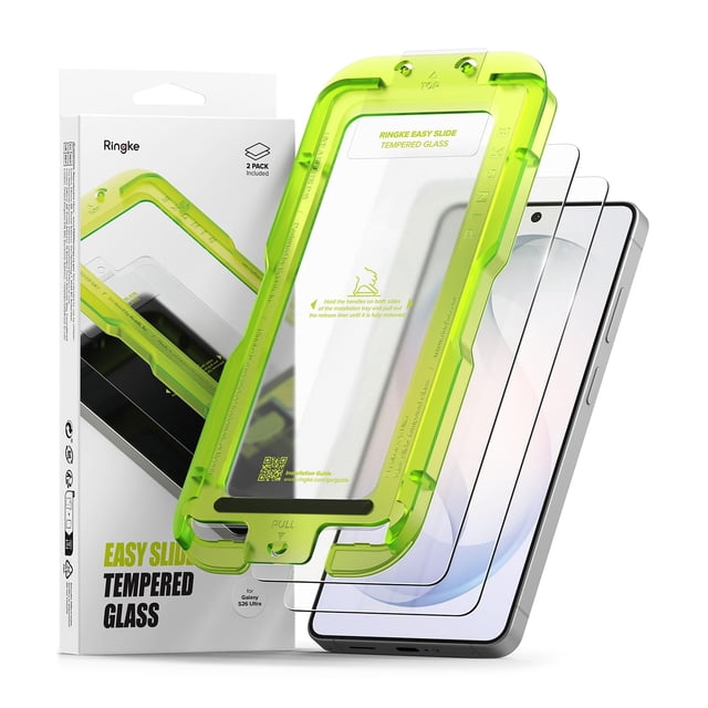 Protector de pantalla Ringke Easy Slide de vidrio templado, paquete de 2