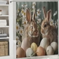 thumbnail image 6 of JEUXUS Durable and Washable Modern Bunny Easter Eggs Rabbit Shower Curtain Multiple Sizes White, 6 of 7