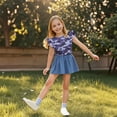 thumbnail image 6 of Cowsor Girls Ruffled Camo Print Short Sleeve T Shirt Cute Lightweight Summer Top for Little Kids, 6 of 6