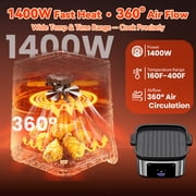 Air Fryer Oven With Grill,8-in-1 7.5Qt Multifunction Air Fryer, Digital LED Touch Screen,Nonstick Dishwasher-Safe Basket,95% Less Oil,100Pcs Liner