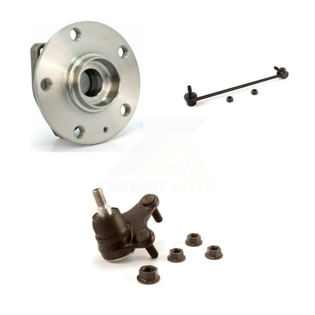 Transit Auto Front Right (Passenger Side) Bearing Assembly Suspension Lower Ball Joint & Sway Bar Stabilizer Link Kit for Car 2017-2019 Volkswagen Golf Alltrack with 80mm Hub Pilot Diameter K7T-101482