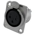 thumbnail image 4 of XLR Female Jack 3 Pin - Panel Mount Jacks D Series Size XLR-F -4 PACK, 4 of 4
