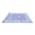 thumbnail image 2 of Ahgly Company Machine Washable Indoor Square Abstract Blue Modern Area Rugs, 5' Square, 2 of 4
