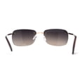 thumbnail image 2 of Womens Rimless Narrow Rectangle 90s Retro Sunglasses Gold Brown, 2 of 4