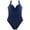 Navy Blue, variant on Women's Twist Front One Piece Swimsuit for Lady Ruched Tummy Control One Piece Bathing Suits for Women Sky Blue Size XL