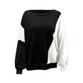 thumbnail image 6 of IROINNID Womens Sweater One-Shoulder Pullover Sweater Color Block Casual Short Length Long Sleeve Autumn and Winter Blouse Patchwork Tops Sweater, 6 of 7