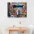 thumbnail image 2 of Nawypu  Behind The Curtain Canvas Prints Graffiti Wall Art Paintings Pop Art Colorful Posters Stretched Pictures for Living Room Modern Home Decor Framed Ready to Hang, 2 of 4