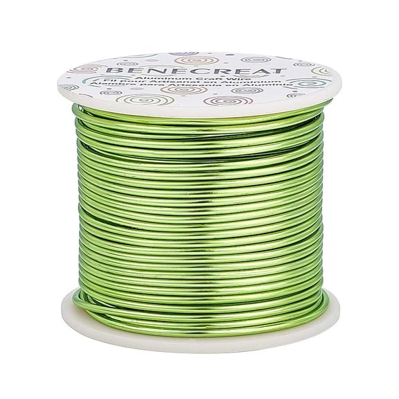 12 Gauge 100FT Tarnish Resistant Jewelry Craft Wire Bendable Aluminum Sculpting Metal Wire for Jewelry Craft Beading Work Yellow Green